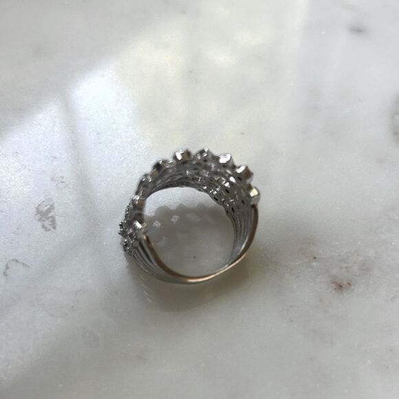 Sterling Silver Multi-Stone cocktail Ring - Picture 3 of 4